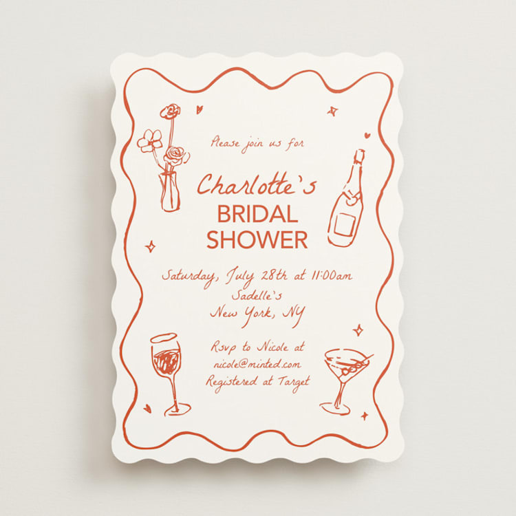 "Chic Soirée" - Bridal Shower Invitations in Verona Sunset by Cass Loh - Front