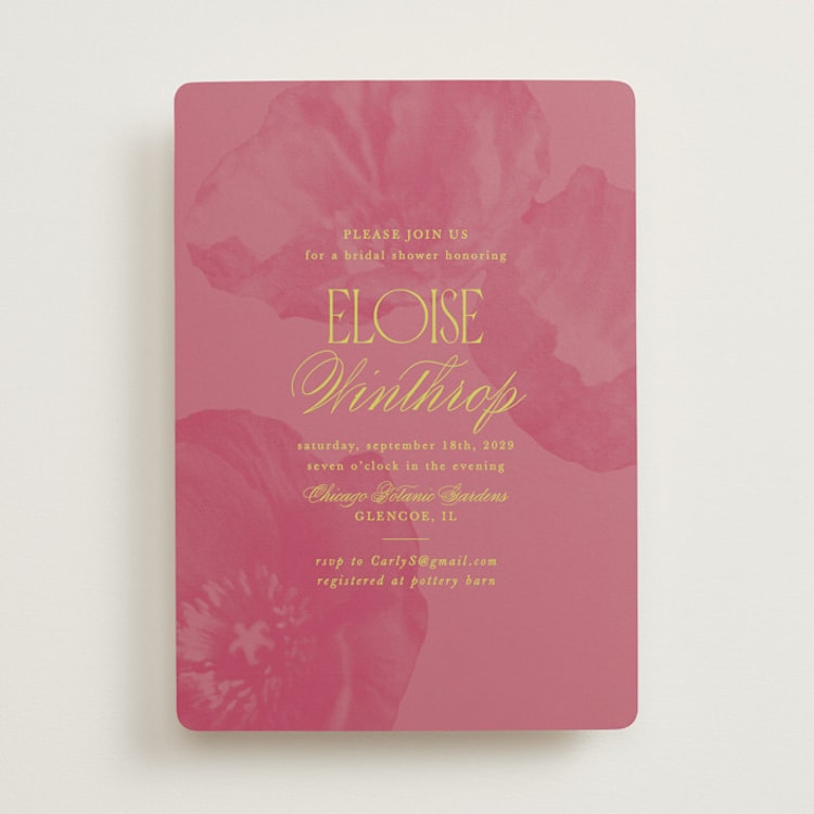 "Maximalist Poppies" - Bridal Shower Invitations in Flamingo by Morgan Kendall - Front