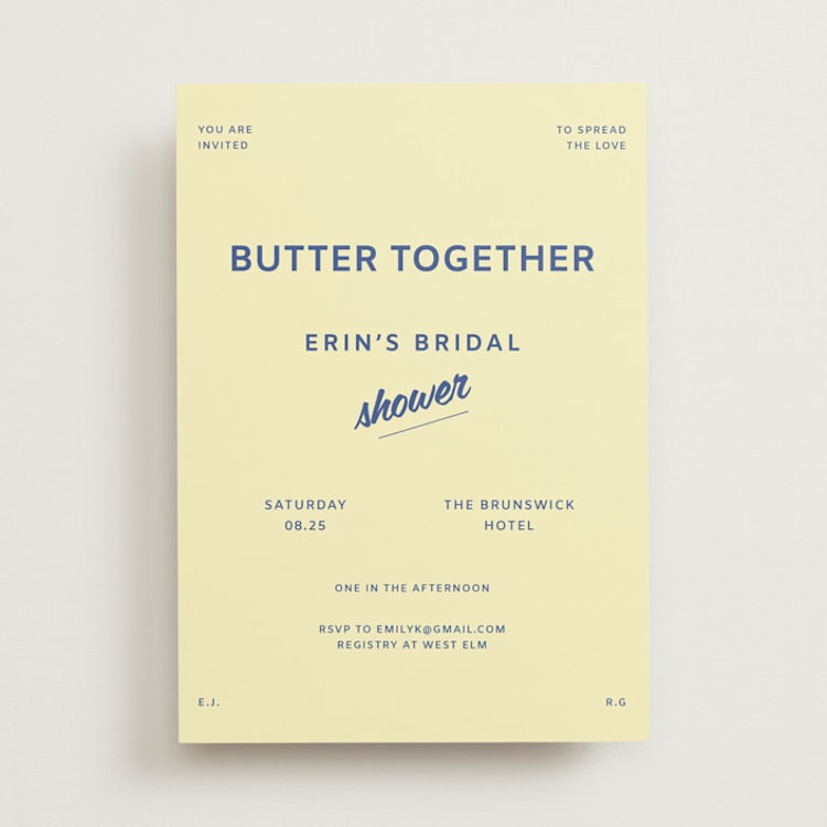 "Courthouse" - Bridal Shower Invitations in Butter by Studio Suku - Front