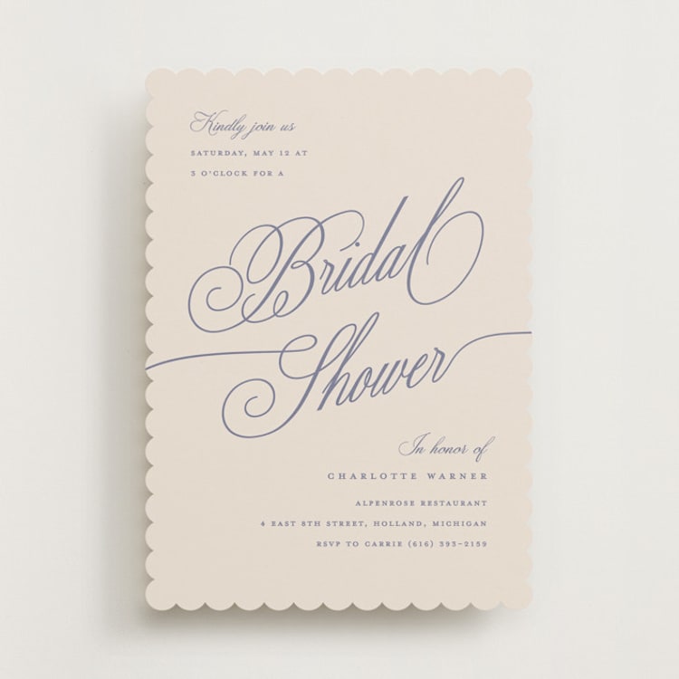 "Elegant Moon" - Bridal Shower Invitations in Luna Blue by Pixel and Hank - Front