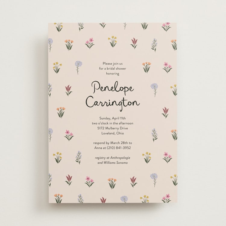 "Wildflower Bloom" - Bridal Shower Invitations in Spring by Rachel Mattern - Front