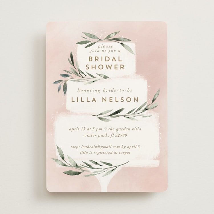 "Sweet Bride" - Bridal Shower Invitations in Blush by Petra Kern - Front