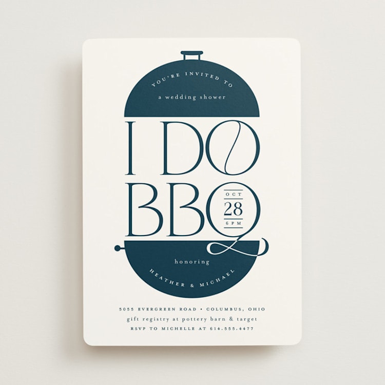 "I Do BBQ Grill" - Bridal Shower Invitations in Water by Heather Schertzer - Front