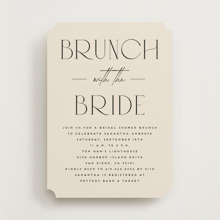 "Bridal Brunch" - Bridal Shower Invitations in Ecru by Erica Krystek - Front