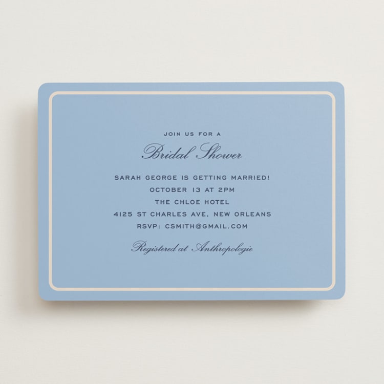 "Aperitif" - Bridal Shower Invitations in Sky by Megan Davis - Front