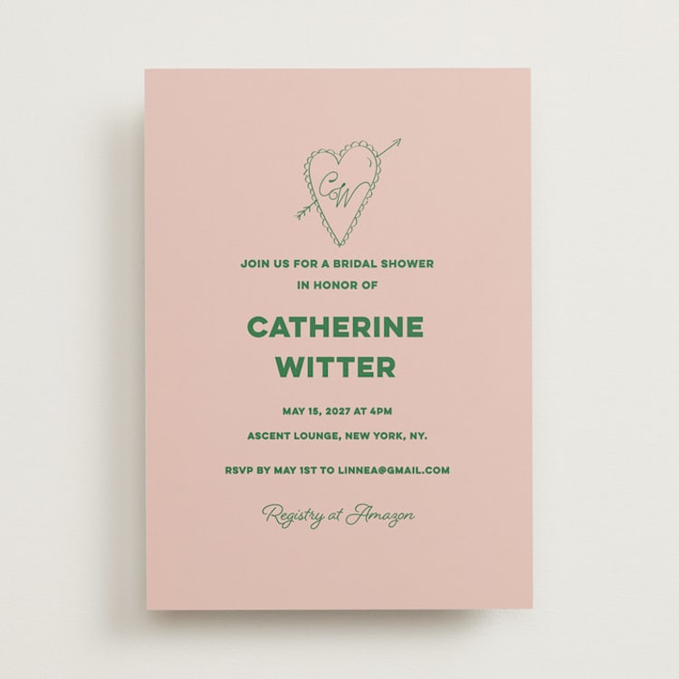"Crazy Little Thing Called Love" - Bridal Shower Invitations in Avocado by Helena Vitto - Front