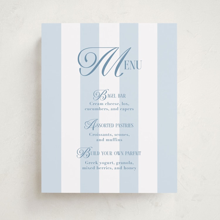 "Oh Boy!" - Baby Shower Menu Signs in Bluebonnet by Laura Hankins - Front