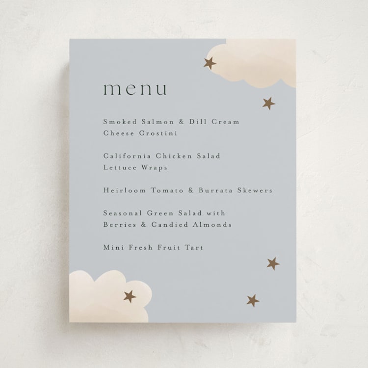"Twinkle Twinkle" - Baby Shower Menu Signs in Sky by Joyce Pinheiro - Front