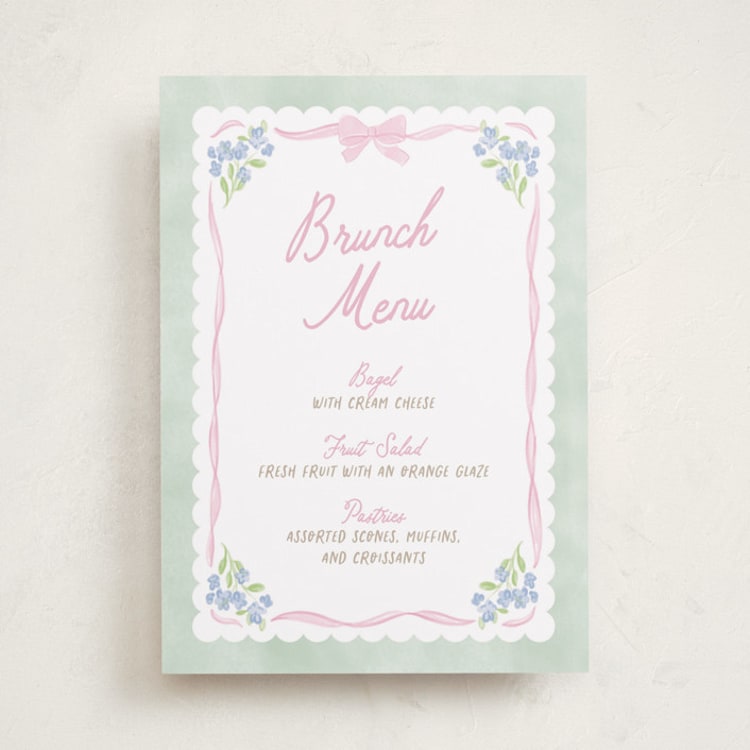 "Little fleur" - Baby Shower Menu Signs in Cupcake by Creo Study - Front
