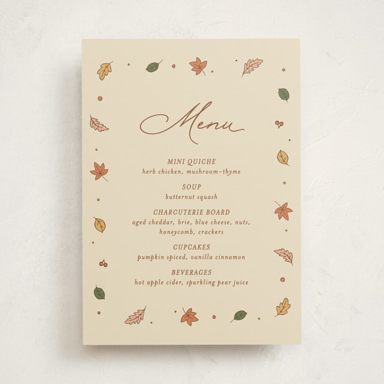 "Sweet Autumn" - Baby Shower Menu Signs in Pie by letterfix - Front