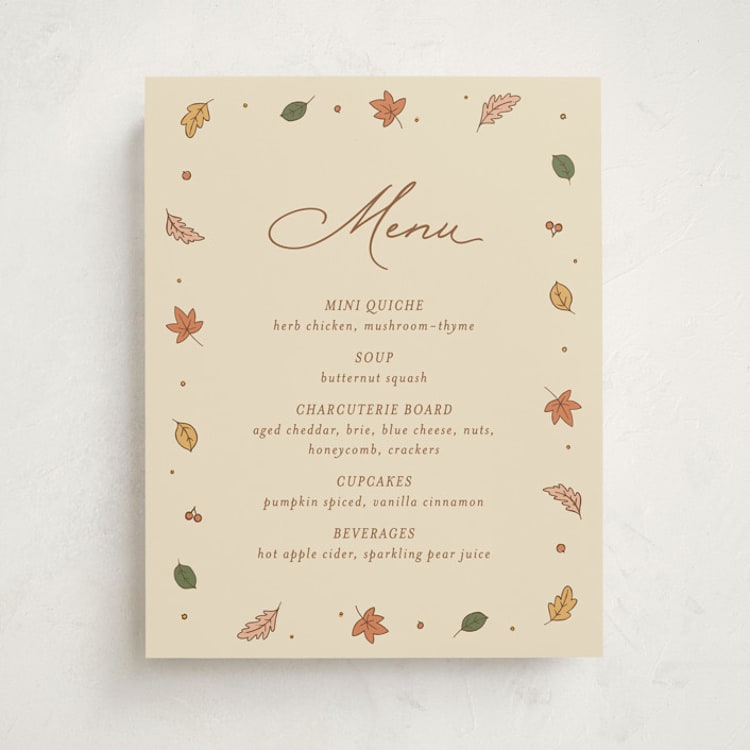 "Sweet Autumn" - Baby Shower Menu Signs in Pie by letterfix - Front