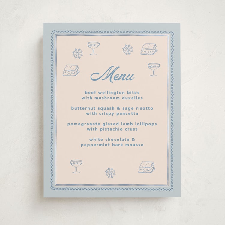 "Apres Ski" - Baby Shower Menu Signs in Frost by Creo Study - Front