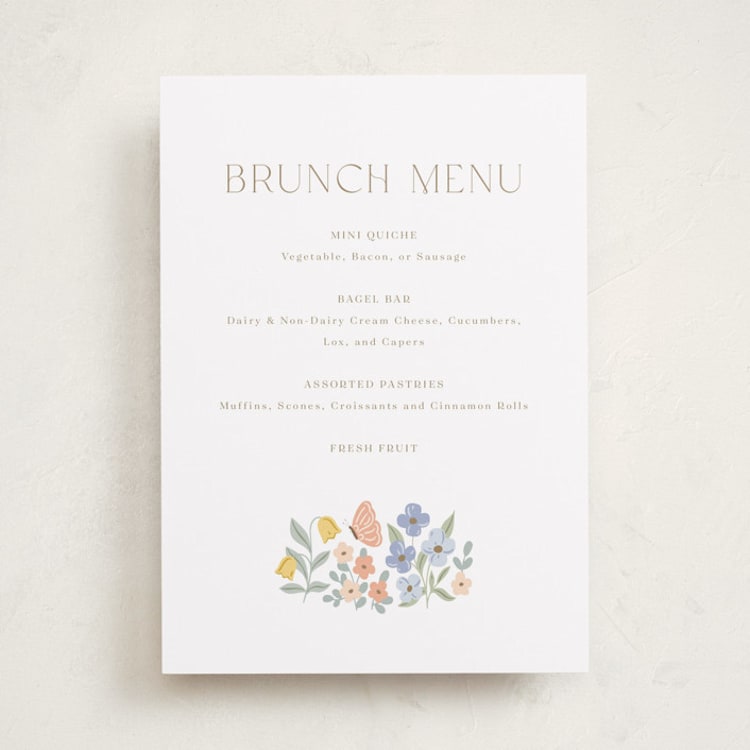 "Spring Awakening" - Baby Shower Menu Signs in Meadow by Brandy Folse - Front