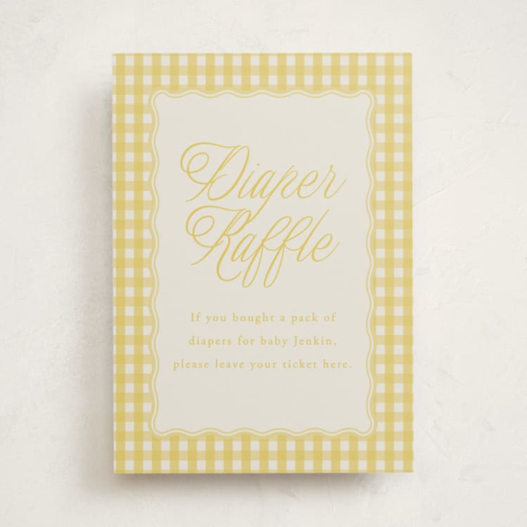 "Scalloped Gingham" - Baby Shower Party Signs in Lemonade by Brianne Larsen - Front