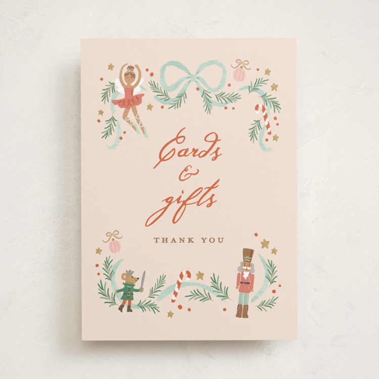 "Little Sugar Plum" - Baby Shower Party Signs in Cream by Jennifer Wick - Front