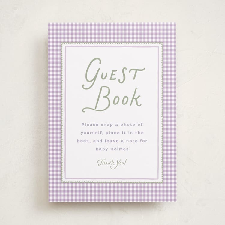 "Sweet Pea" - Baby Shower Party Signs in Lilac by Leah Bisch - Front
