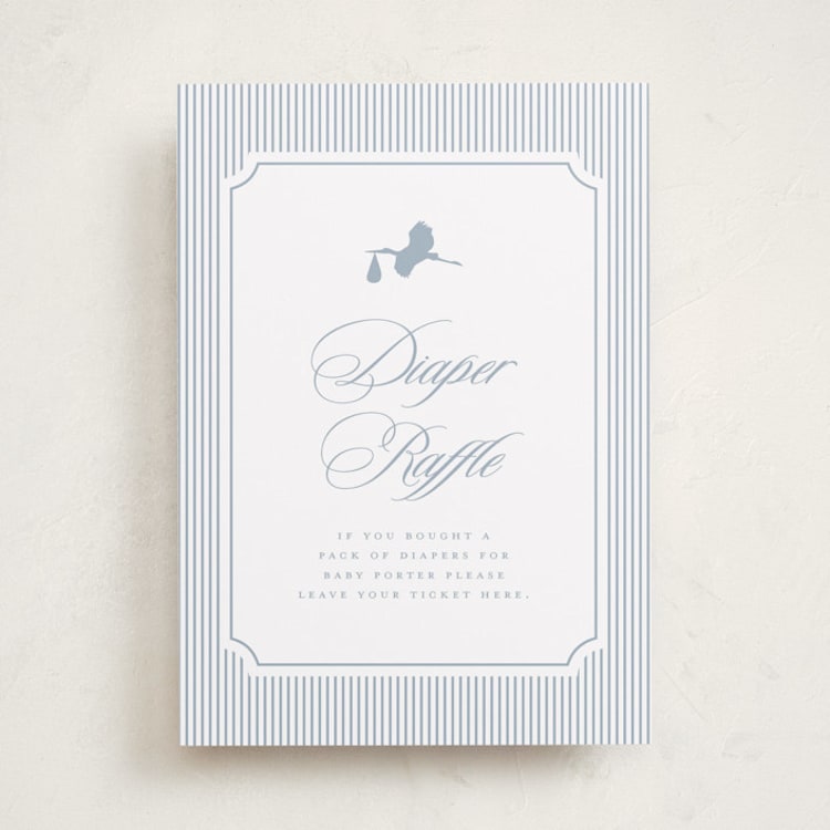 "Storybook stork" - Baby Shower Party Signs in Dusty Blue by Stacey Meacham - Front