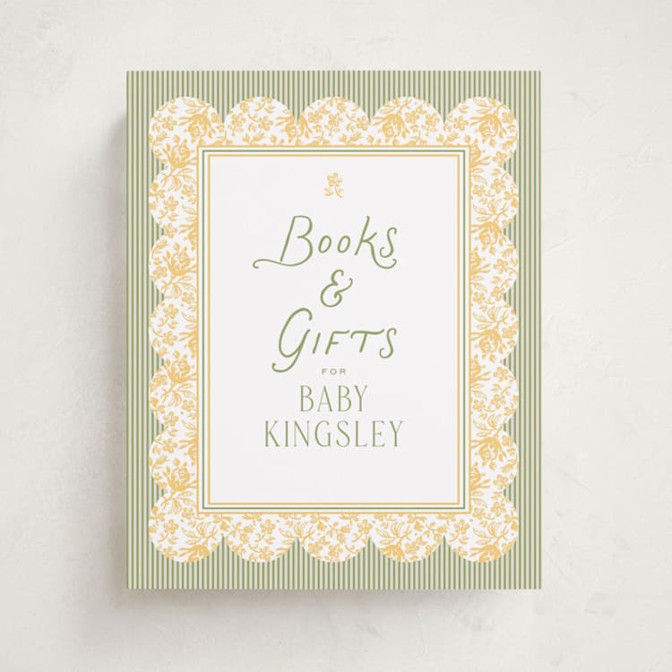 "Nostalgic" - Baby Shower Party Signs in Daffodil by Heather Schertzer - Front