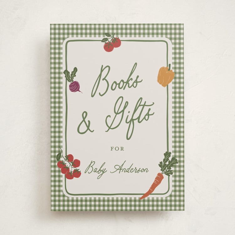 "Farmers Market" - Baby Shower Party Signs in Moss by Kelly Watkins - Front