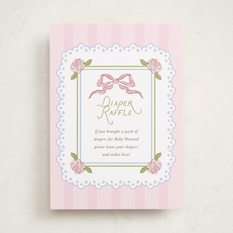 "Floral & Lace Baby Shower" - Baby Shower Party Signs in Peony by Holton Art and Design - Front