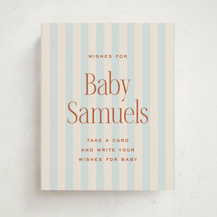 "we're having a party" - Baby Shower Party Signs in Powder Blue by Ellen Schlegelmilch - Front