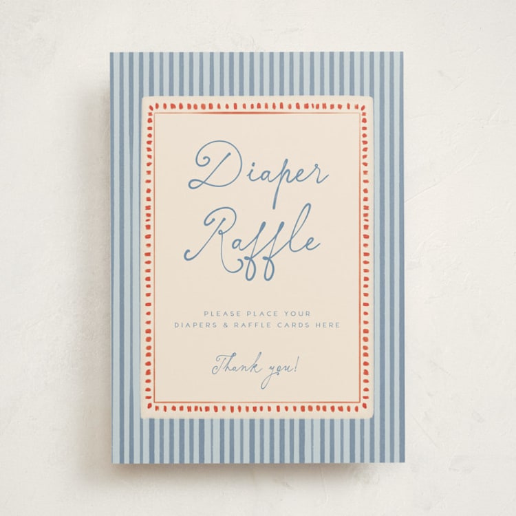 "Vintage Horse" - Baby Shower Party Signs in Powder by Vera Lim - Front