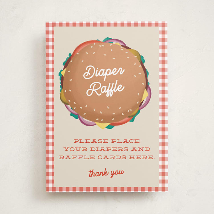 "Baby-Q" - Baby Shower Party Signs in Ketchup by Jamie Alexander - Front