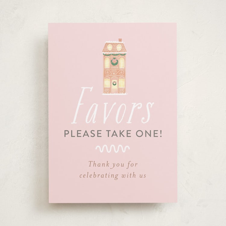"Gingerbread Village" - Baby Shower Party Signs in Blush by Itsy Belle Studio - Front