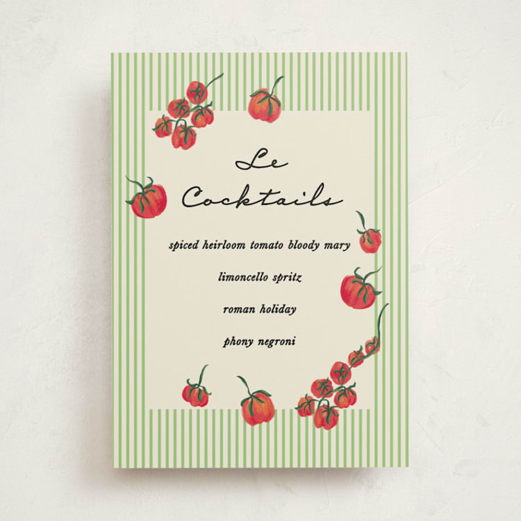"Petit Pomodoro" - Baby Shower Bar Signs in Lime by Jackie Crawford - Front