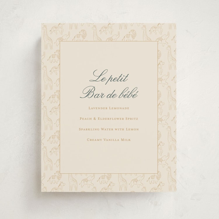 "Carousel of Sweet Beginnings" - Baby Shower Bar Signs in Vanilla by Sabrin Deirani - Front