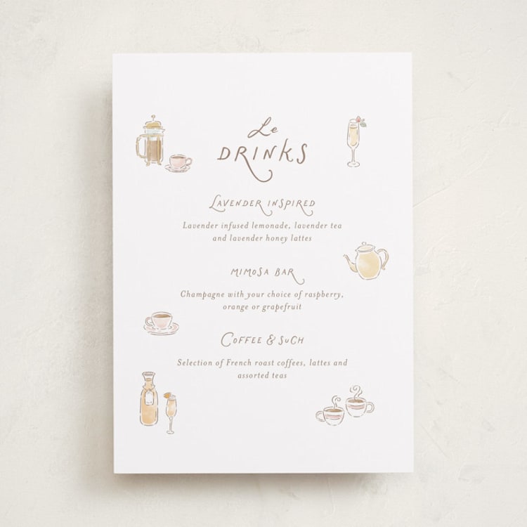 "A day in Paris" - Baby Shower Bar Signs in Strawberry by Jennifer Wick - Front