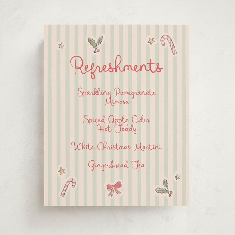 "Toys and Joy" - Baby Shower Bar Signs in Peppermint by Creo Study - Front