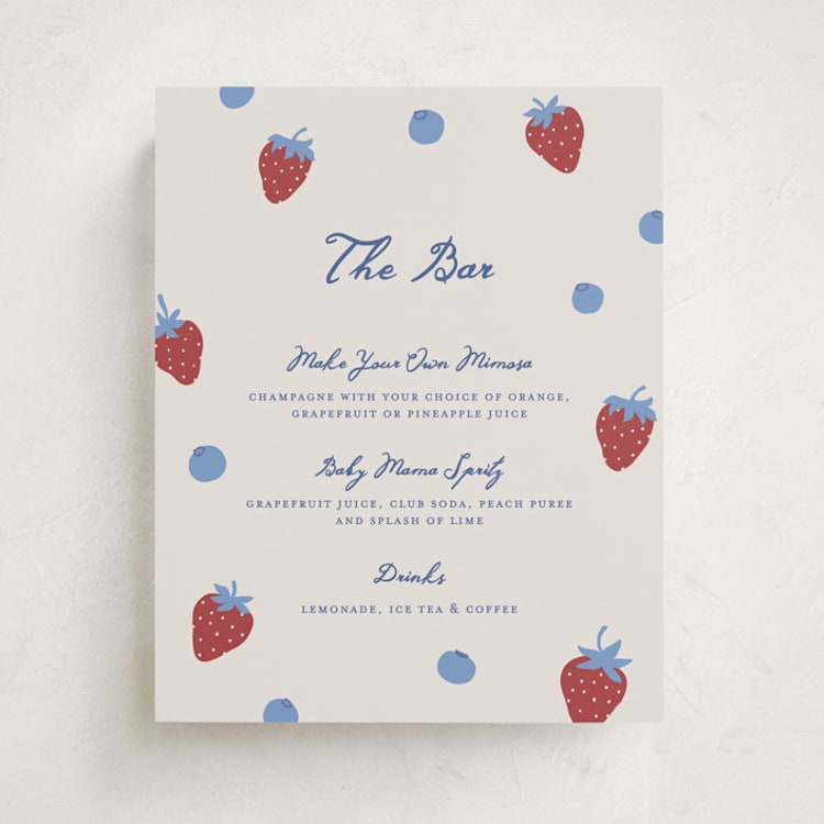 "So Berry Sweet" - Baby Shower Bar Signs in Barn by Kelly Watkins - Front