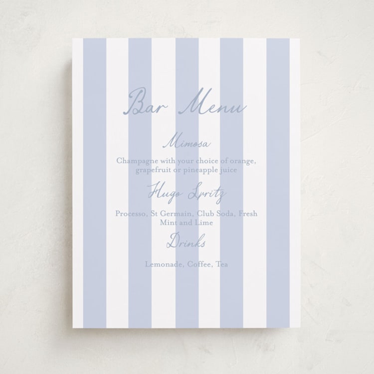 "Sail Boats Baby" - Baby Shower Bar Signs in Periwinkle by Angela Thompson - Front
