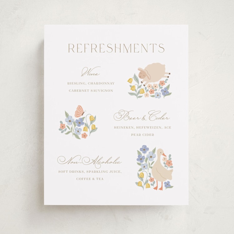 "Spring Awakening" - Baby Shower Bar Signs in Meadow by Brandy Folse - Front