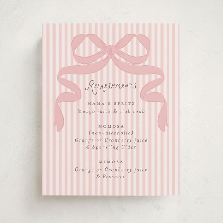 "Fia" - Baby Shower Bar Signs in Blush by Itsy Belle Studio - Front