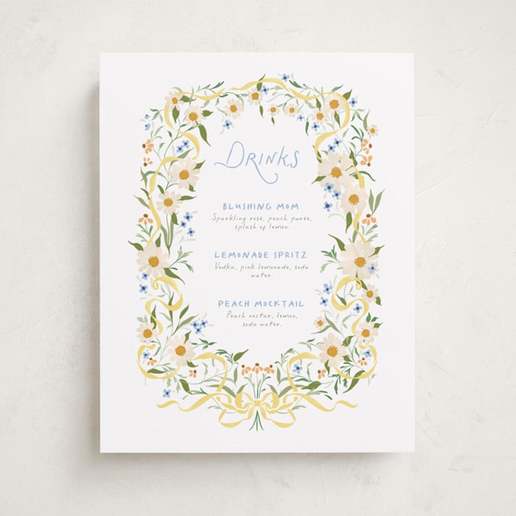 "Daisy Chain" - Baby Shower Bar Signs in Sunshine by Erin L. Wilson - Front