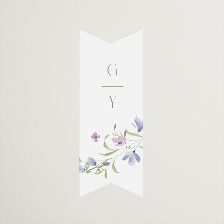 "Sweeping Meadow" - Bridal Shower Favor Stickers in Wisteria by Everett Paper Goods - Front