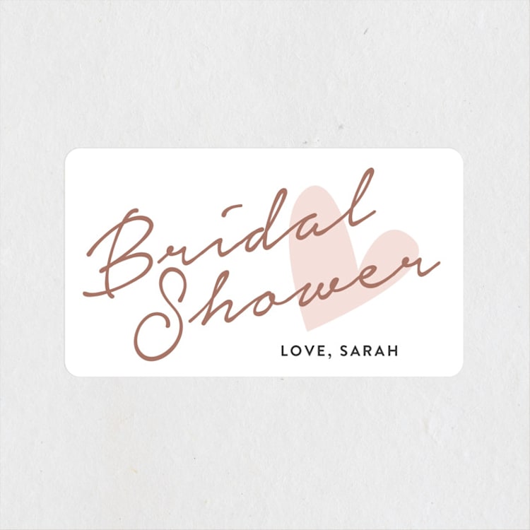 "Bridal Heart" - Bridal Shower Favor Stickers in Petal by Dennis Smith - Front