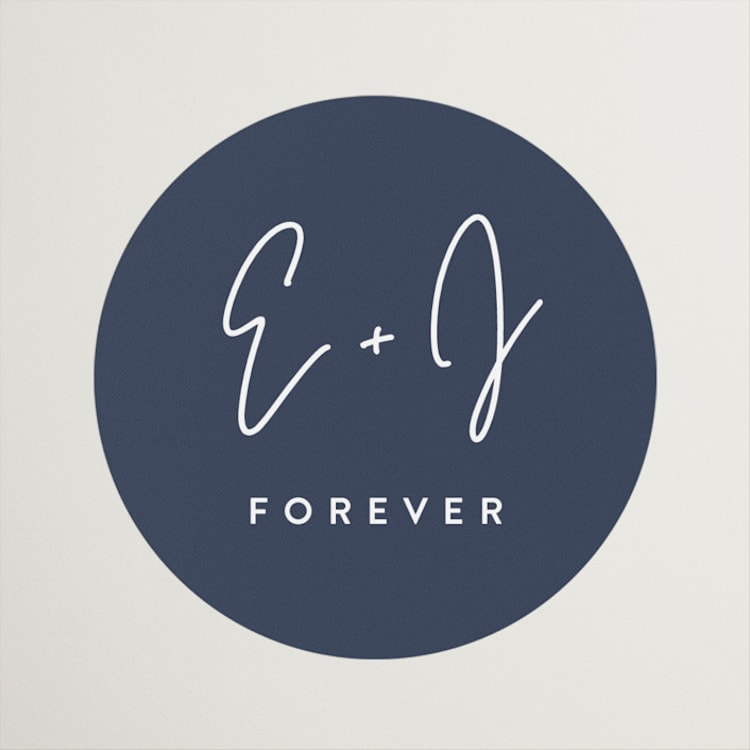 "Marked" - Bridal Shower Favor Stickers in Navy by JoAnn Jinks - Front