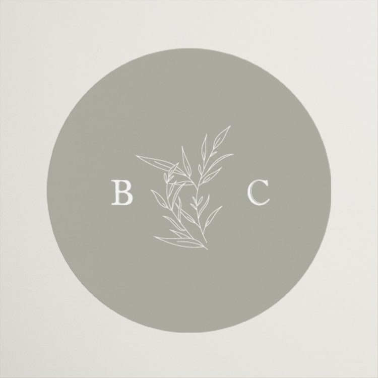 "Initial" - Bridal Shower Favor Stickers in Pearl by Jennifer Postorino - Front
