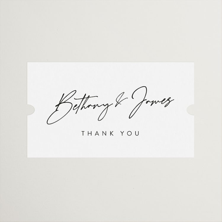 "Signed" - Bridal Shower Favor Stickers in Snow by Nicoletta Savod - Front