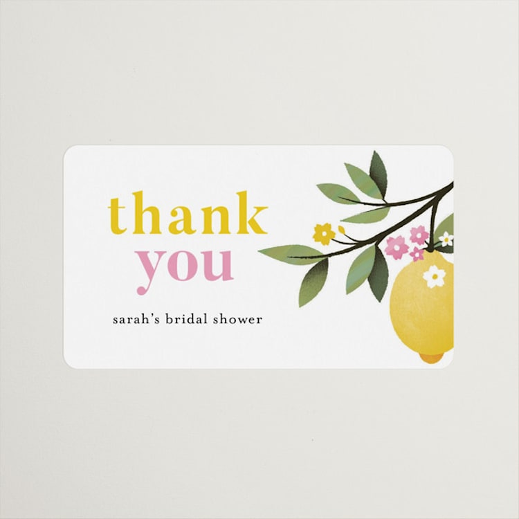 "Bridal Brunch" - Bridal Shower Favor Stickers in Pink Lemonade by Laura Moyer - Front