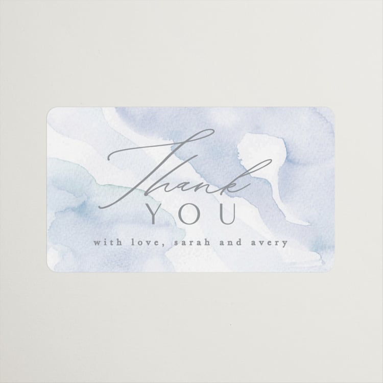 "Flow" - Bridal Shower Favor Stickers in Lagoon by Creo Study - Front