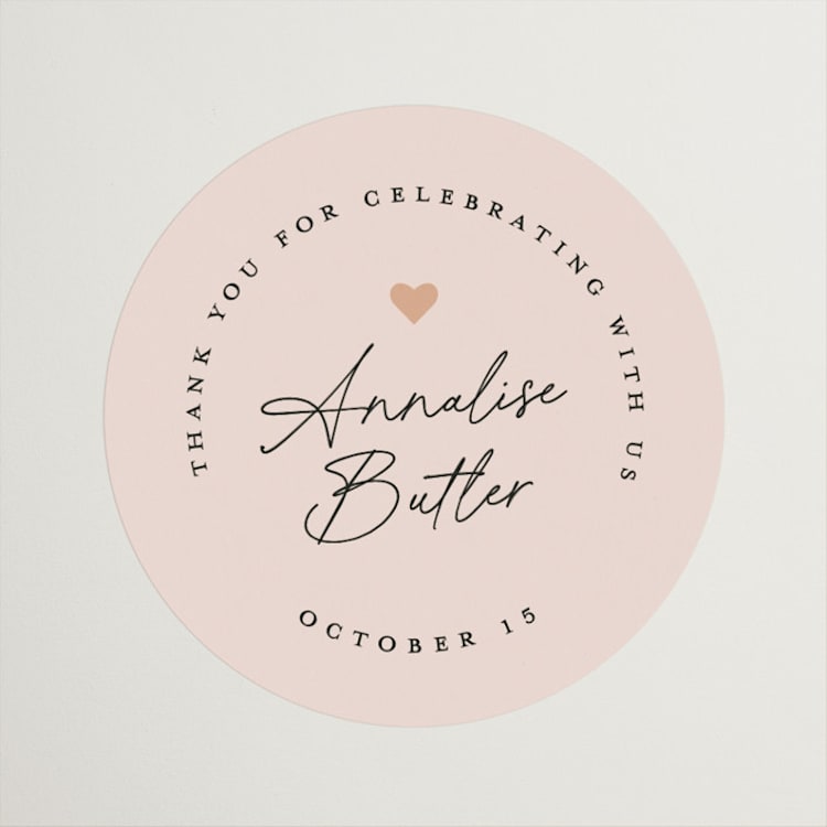 "Let's Brunch" - Bridal Shower Favor Stickers in Petal by Sandra Picco Design - Front