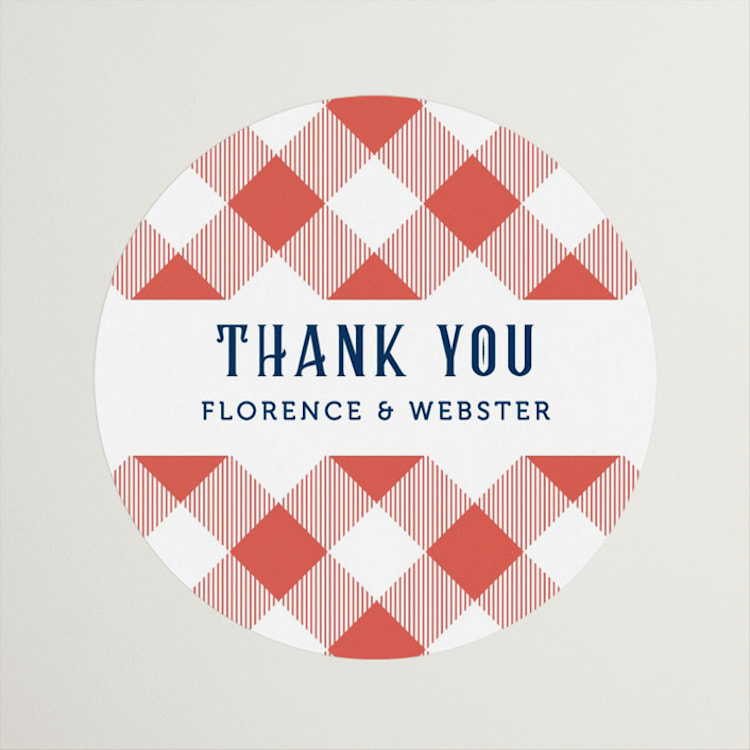 "Backyard Bbq" - Bridal Shower Favor Stickers in Ketchup by Paper Sun Studio - Front
