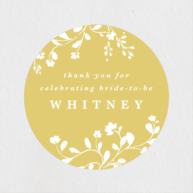 "Briar" - Bridal Shower Favor Stickers in Sunshine by Kate Ahn - Front
