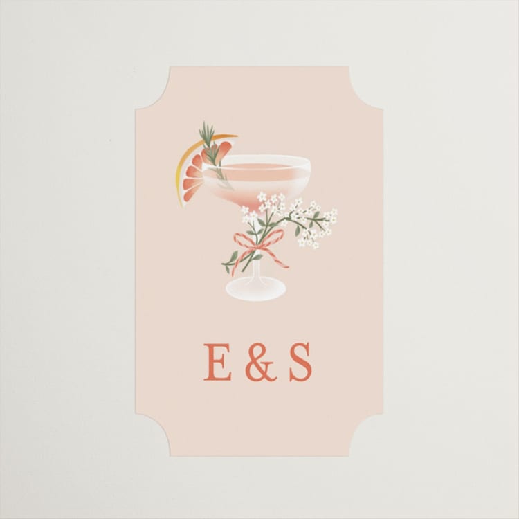 "pamplemousse" - Bridal Shower Favor Stickers in Agrume by Jamie Alexander - Front