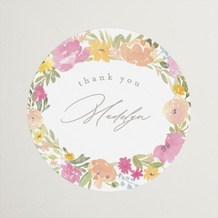 "Blooming arch" - Bridal Shower Favor Stickers in Peony by Creo Study - Front