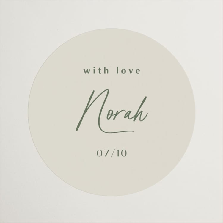 "Modern Script" - Bridal Shower Favor Stickers in Avocado by Ana Sharpe - Front